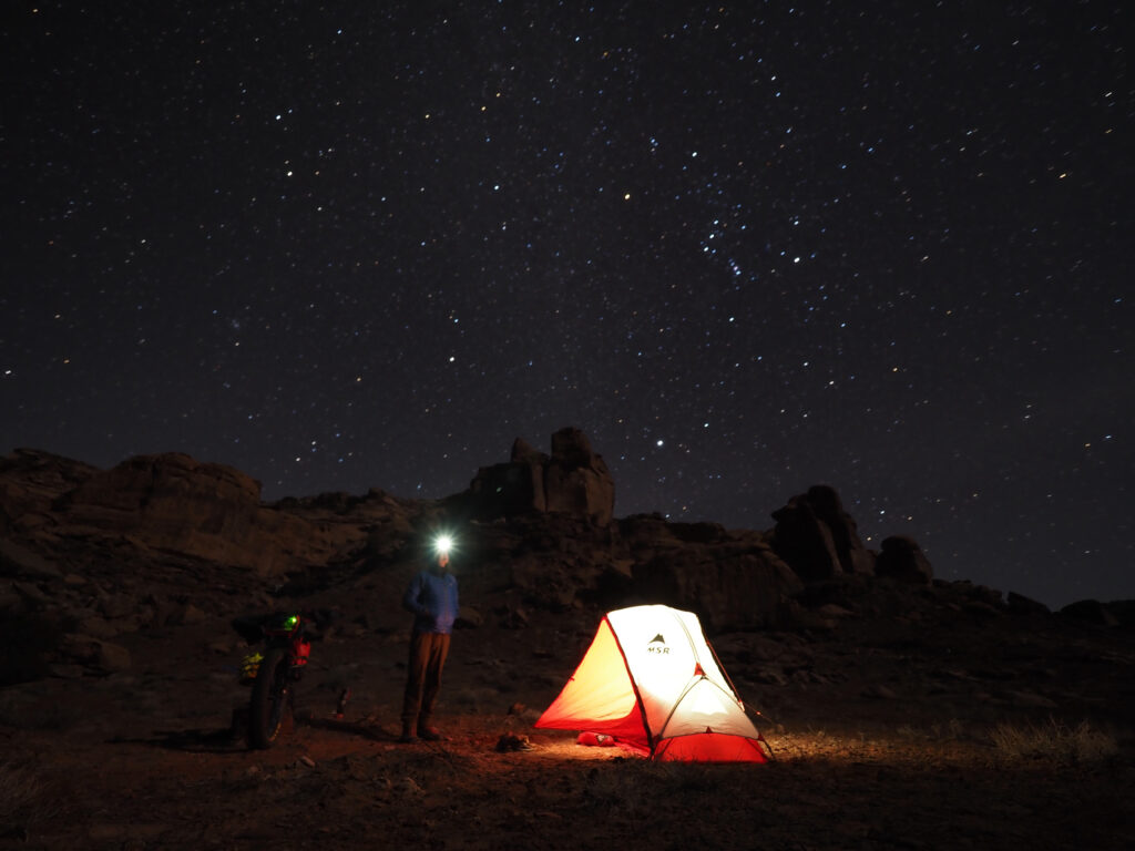 tent at night